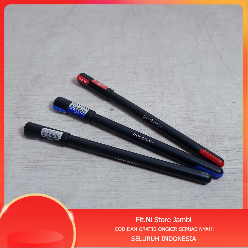 

Pulpen Warna Hitam, Merah, dan Biru Murah Pentonic 0.6 Gel