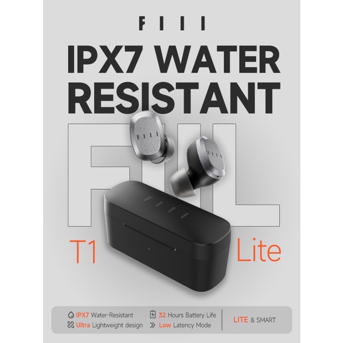 Fiil T1 Lite TWS ENC IPX7 Waterproof Bluetooth 5.2 TWS Sport Earphone