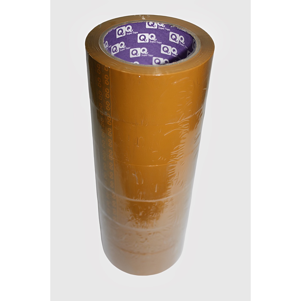 Lakban Bening / Coklat 1 Slop(6Roll) 2IncH 45mmx90Yards &quot;QQ&quot; PURPLE CORE TOP QUALITY -CETRO