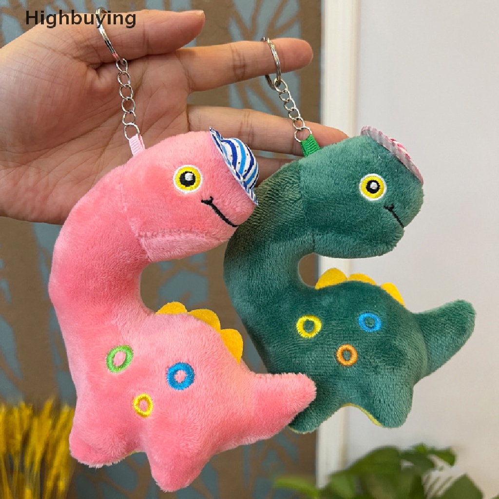 Hbid Kartun Dinosaurus Kecil Boneka Plush Boneka Mainan Liontin Gantungan Kunci Fashion Tas Mobil Accessries Keyring Hadiah Glory