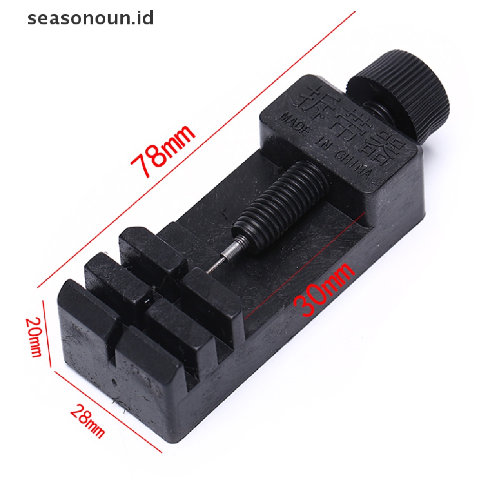 Seasonoun Watch Band Strap Bracelet Link Pin Remover Adjustable Repair Tool Kit Hitam.