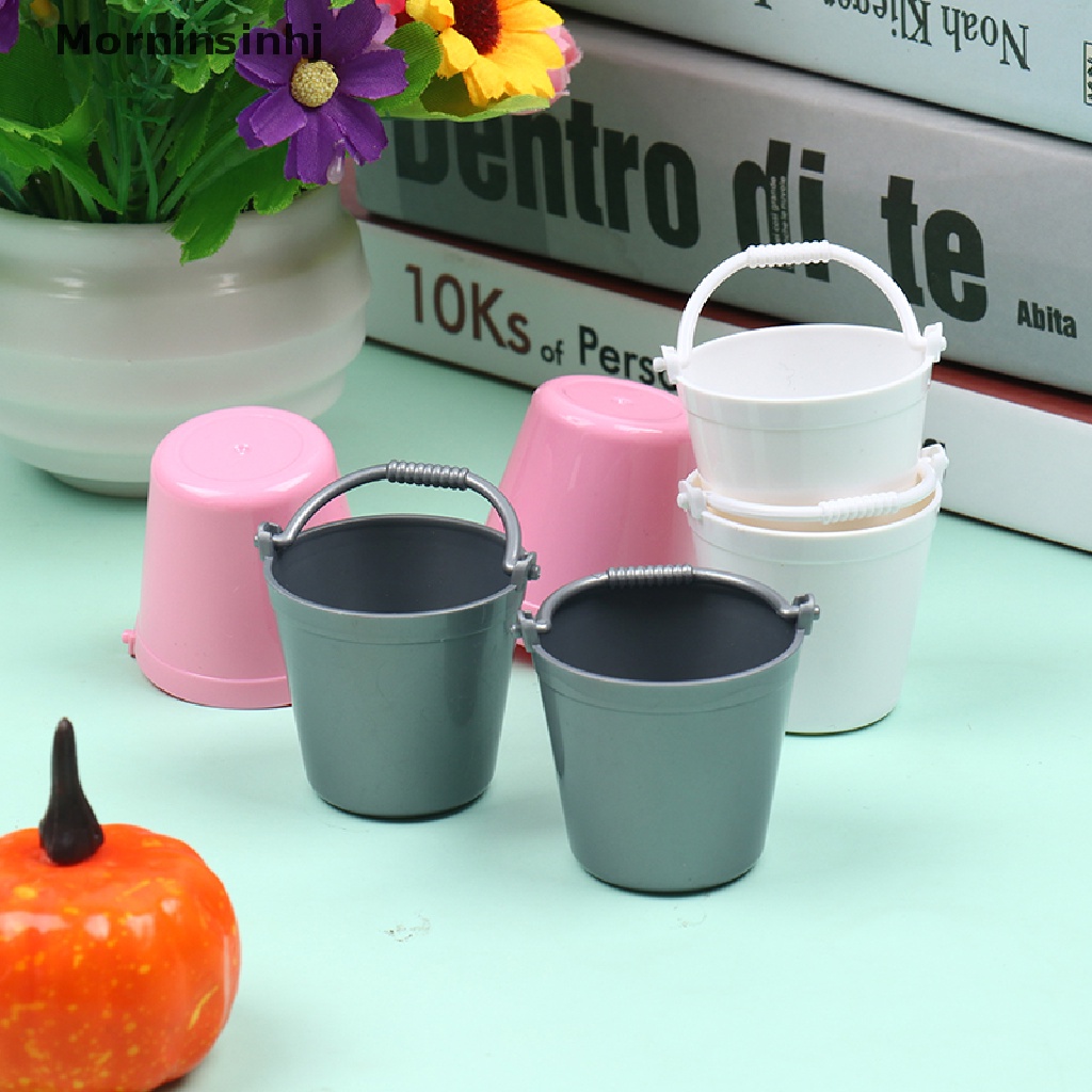 Mornin 2Pcs 1: 12 Bucket Lucu Mini Dekorasi Miniatur Mainan Aksesoris Kamar Dapur id