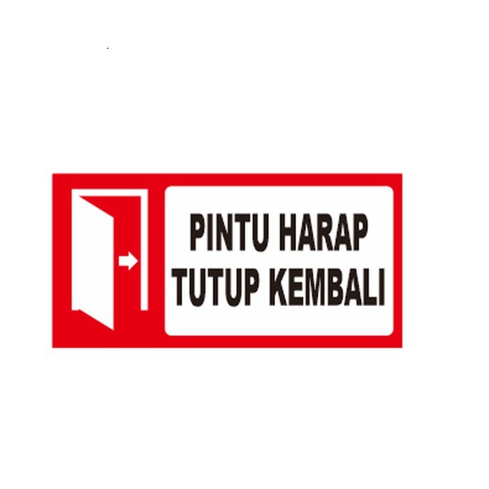 

sign stiker pintu harap tutup kembali 20X10CM / sticker himbauan - 20x10