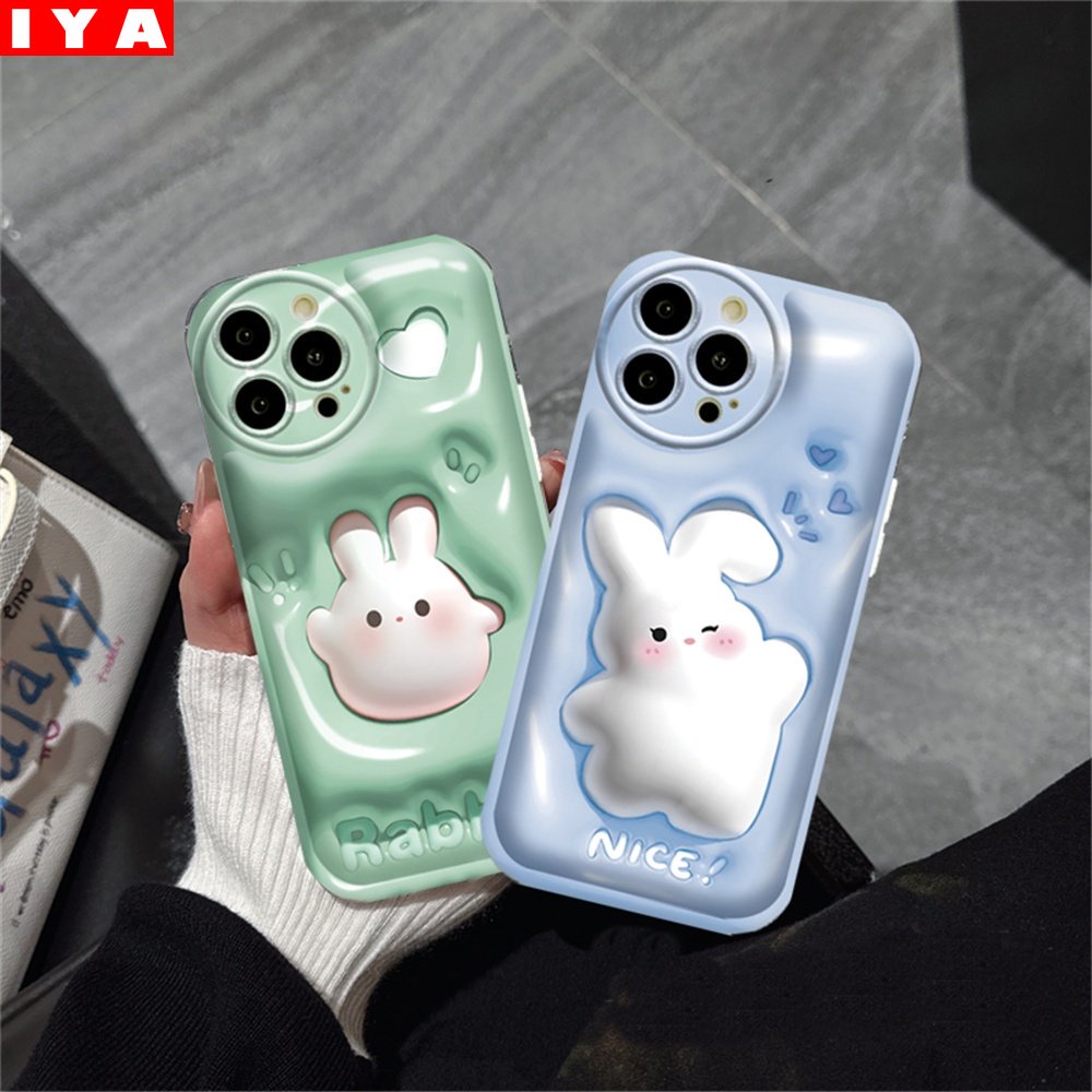 Case Kelinci Baru Samsung A14 A04 A04S A13 A03 A03S A12 A52 A52S A21S A50 A50S A30S A20 A10S A10 A11 M11 J7 Prime J7 Pro J6Prime J6Plus Kartun Lucu Bantal Udara TPU Phone Cover