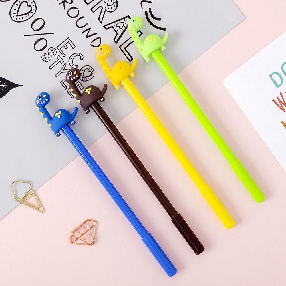 Mxbeauty 0.5mm Gel Pen Kreatif 2Pcs Perlengkapan Kantor Sekolah Siswa Tutul Dinosaurus Siging Menulis Pulpen