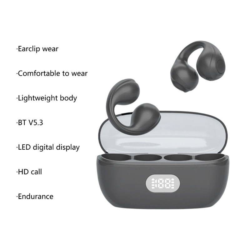 Zzz Earphone Ear Clip-on Ear Earring Olahraga Gaming Wireless Headphone Ear Hook