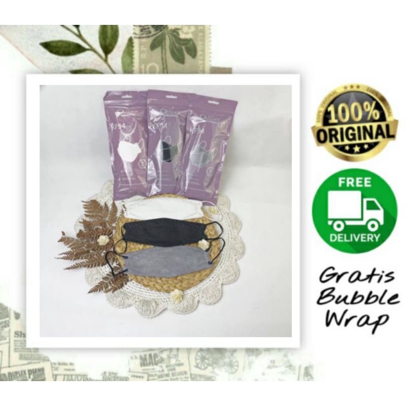 Masker Orlee KF94 isi 10 warna putih / hitam / abu