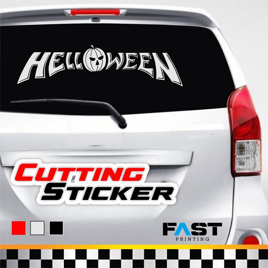 CUTTING STICKER LOGO HELLOWEEN l STIKER MOBIL MOTOR KEREN