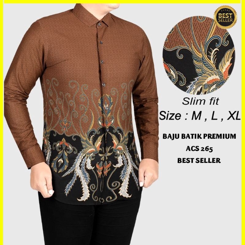 BAJU KEMEJA BATIK PRIA SLIM FIT MODERN LB100 SLIMFIT PREMIUM KEMEJA BLD JAKARTA