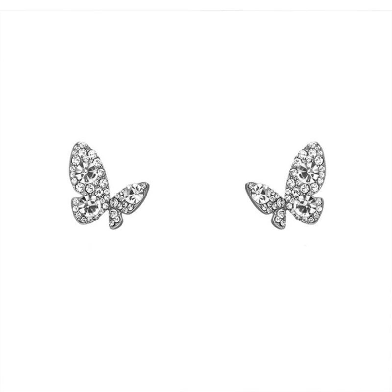 Butterfly Zircon Earing for Women Silver Stud Earrings Accessories Jewelry