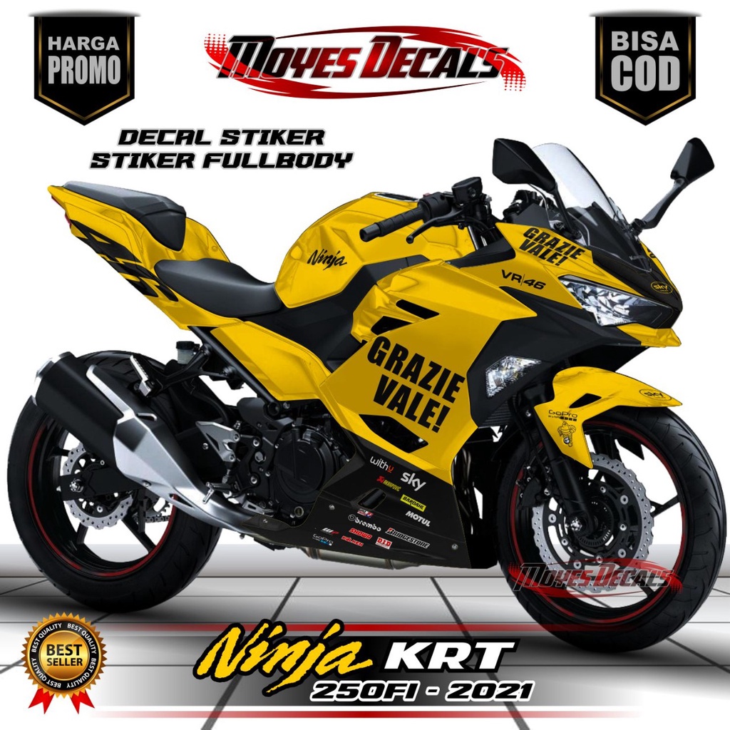 Decal Stiker Ninja KRT 250FI 2021 Motif Grazievale Warna Merah