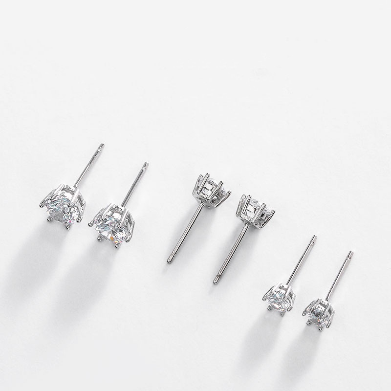 Fashion Anting Perak Sterling S925 Enam Cakar Untuk Pria Dan Wanita