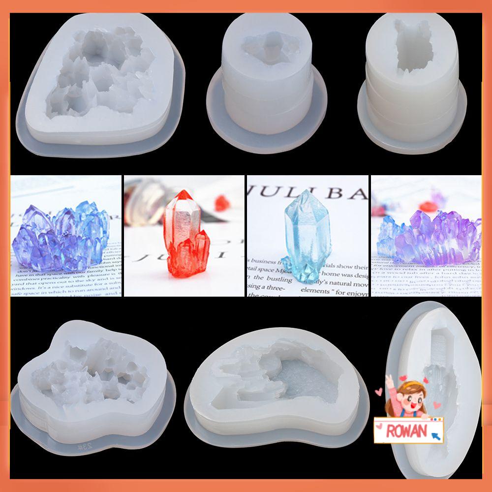 R-flower 1pcs Cetakan Resin Alat Membuat Perhiasan Kristal Cluster Batu Liontin Silikon Epoxy Casting