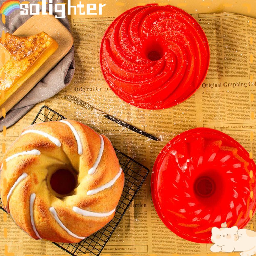 Solighter 3D Bulat Cyclone Spiral Baking Alat Dekorasi Kue Jelly Dome Mousse Molds