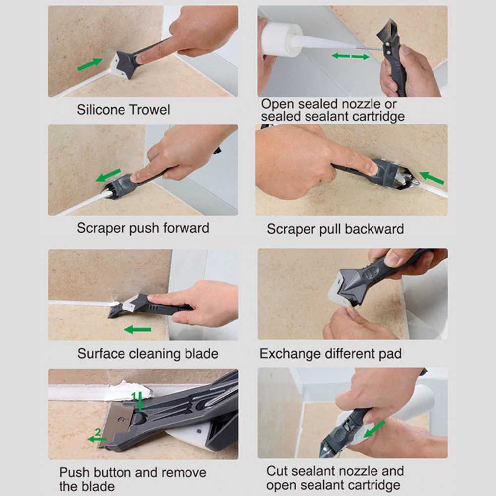 (BISA COD) FTIHSHP E-TOOLS Set Perapi Lem Silikon Sealant Tool Scraper 5 in 1 - WL105