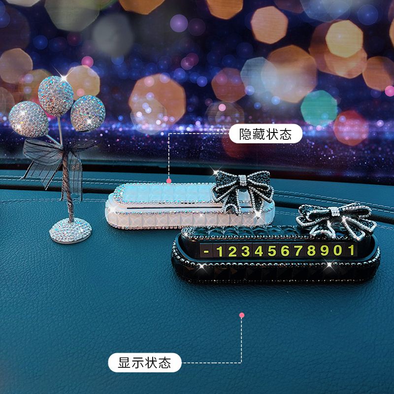 Berlian Gaya Baru Kreatif Mobil Tanda Parkir Sementara Kartu Nomor Telepon Bergerak Tersembunyi Unik Disesuaikan Mobil Bergerak Perempuan