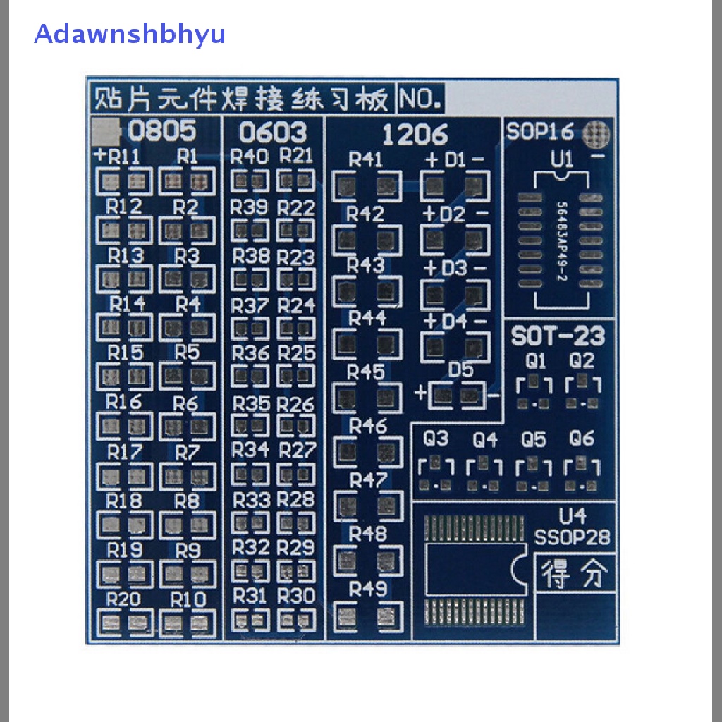 Adhyu SMT Latihan Las Komponen SMD Papan PCB Solder Solder DIY Suite Kit ID