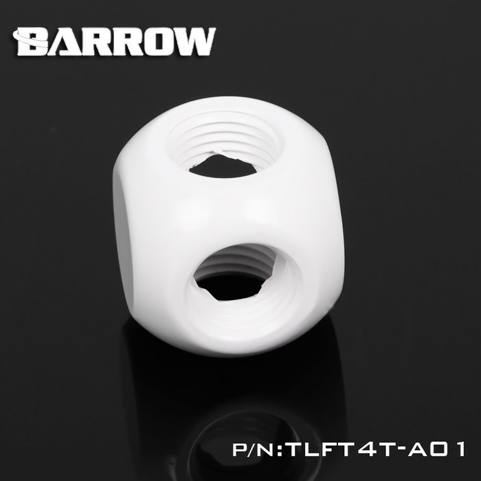 BARROW TLFT4T-A01 G1/4 Thread 4-Way Block Splitter Fitting - White