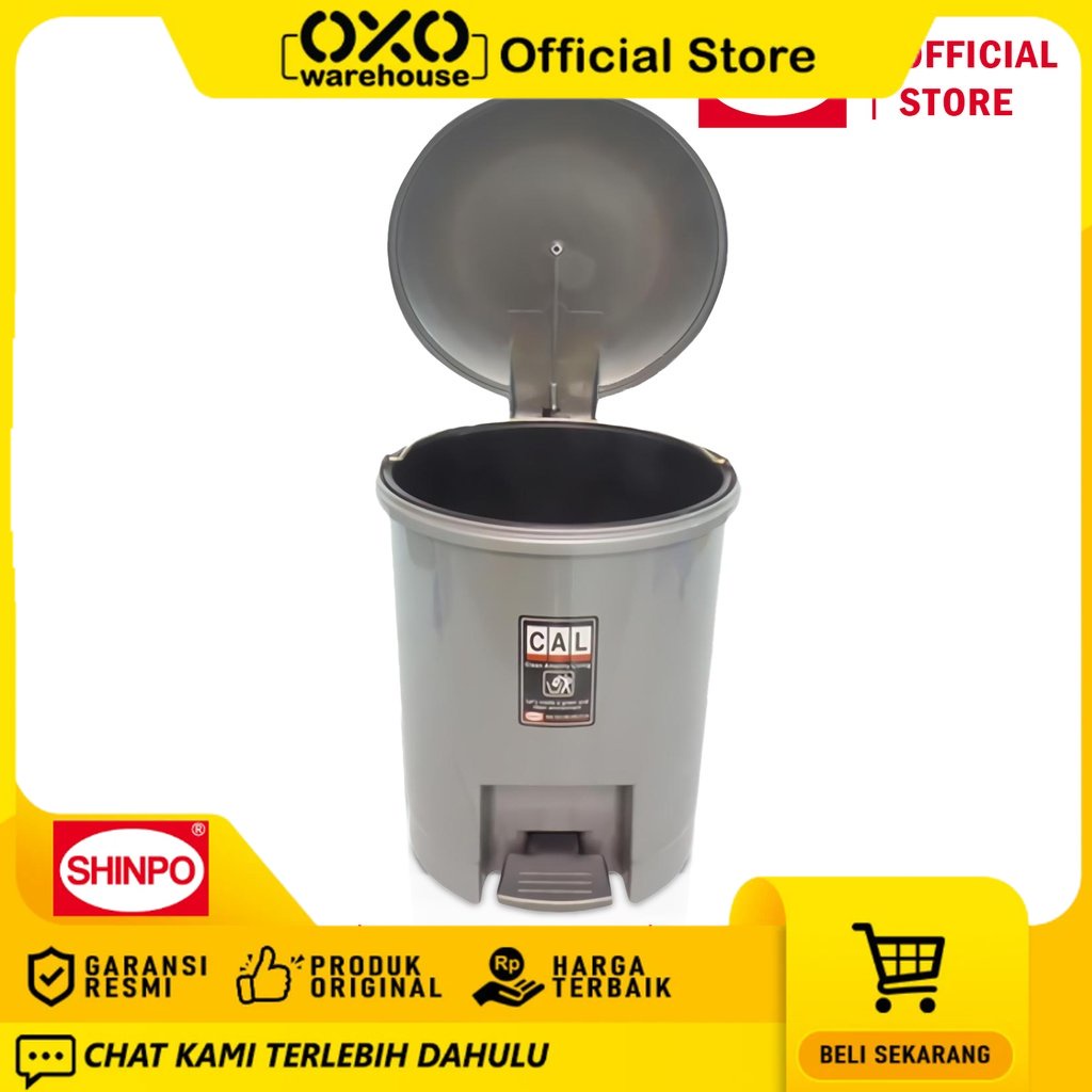 Jual Shinpo Tempat Sampah Plastik 10 L Dengan Injakan Chip Dustbin Spo Sip 840s Abu Abu Shopee 4840