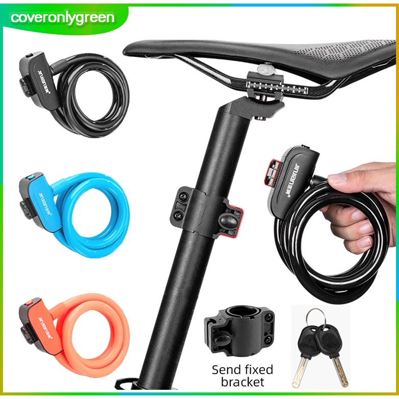 JINJIAN 515 Kunci Gembok Sepeda-Bike Bicycle Lock Ring 120CM Portable Cable Lock Kunci kendaraan listrik Kunci sepeda motor Kunci sepeda Kunci keamanan sepeda Model anti-pencurian