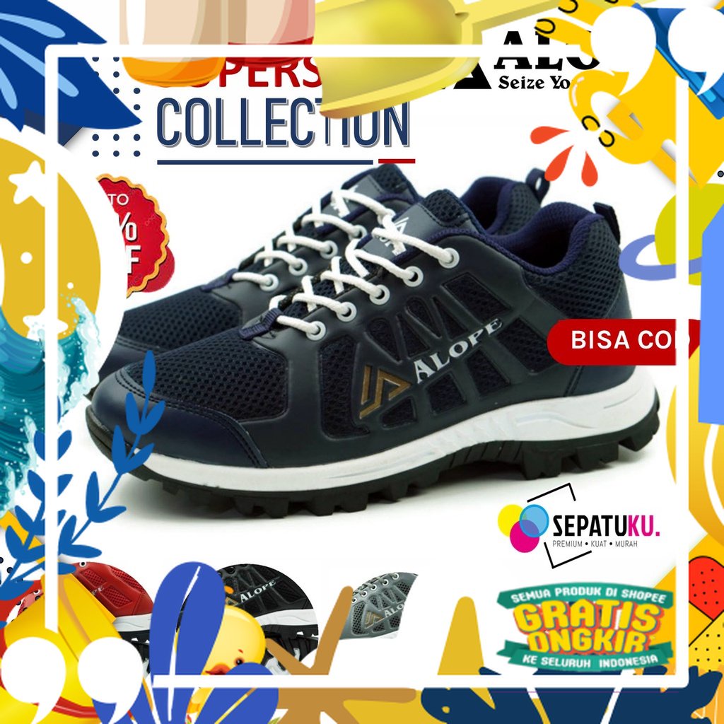 Super Mewah / Sepatu Spatu Sneakers Snekers Sport Olahraga Runner Pria Cowok Dewasa Alope