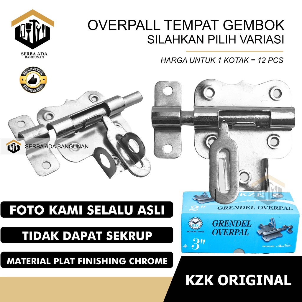 Slot Pintu Gudang 2 Inci 3 Inch l Grendel Gembok Selot Slot Overpal Tempat Cantolan Gudang Jendela l Barrel Bolt