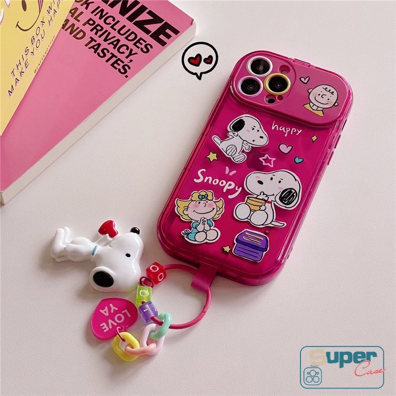 Kartun Indah Snoopy Casing Kompatibel Untuk IPhone 13 11 14 12 Pro MAX XR 8 7 14 Plus X XS MAX SE 2020 Gadis Kreatif Flip Make Up Cermin Shockproof Lembut TPU Phone Back Cover Case