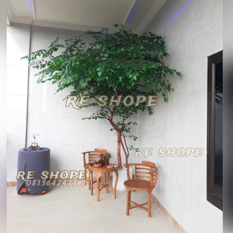 pohon besar tinggi 2,5mtr Bunga plastik/pohon dekorasi/pohon besar hias/artificial/pohon beringin