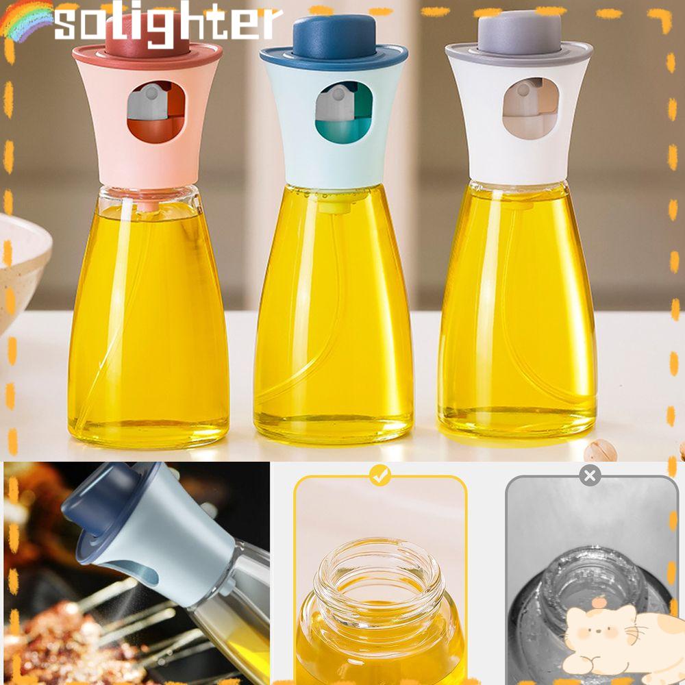 Solighter 180ML Olive Oil Sprayer Bottle Bermanfaat Push-type Dust-Proof Oil-Control Cooking Baking Seasoning Bottle