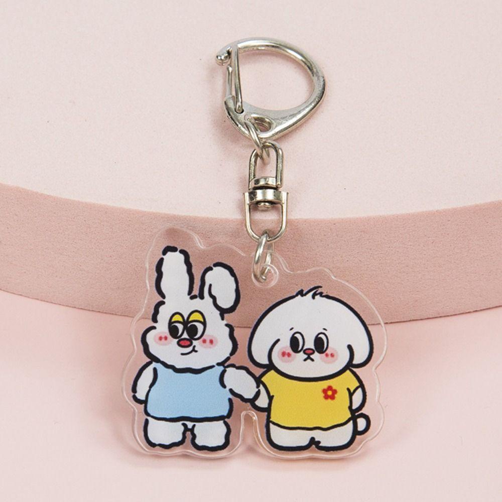 Lanfy Puppy Gantungan Kunci Lucu Anak Aksesoris Mobil Perhiasan Ornamen Handbag Liontin Bunny Keyring