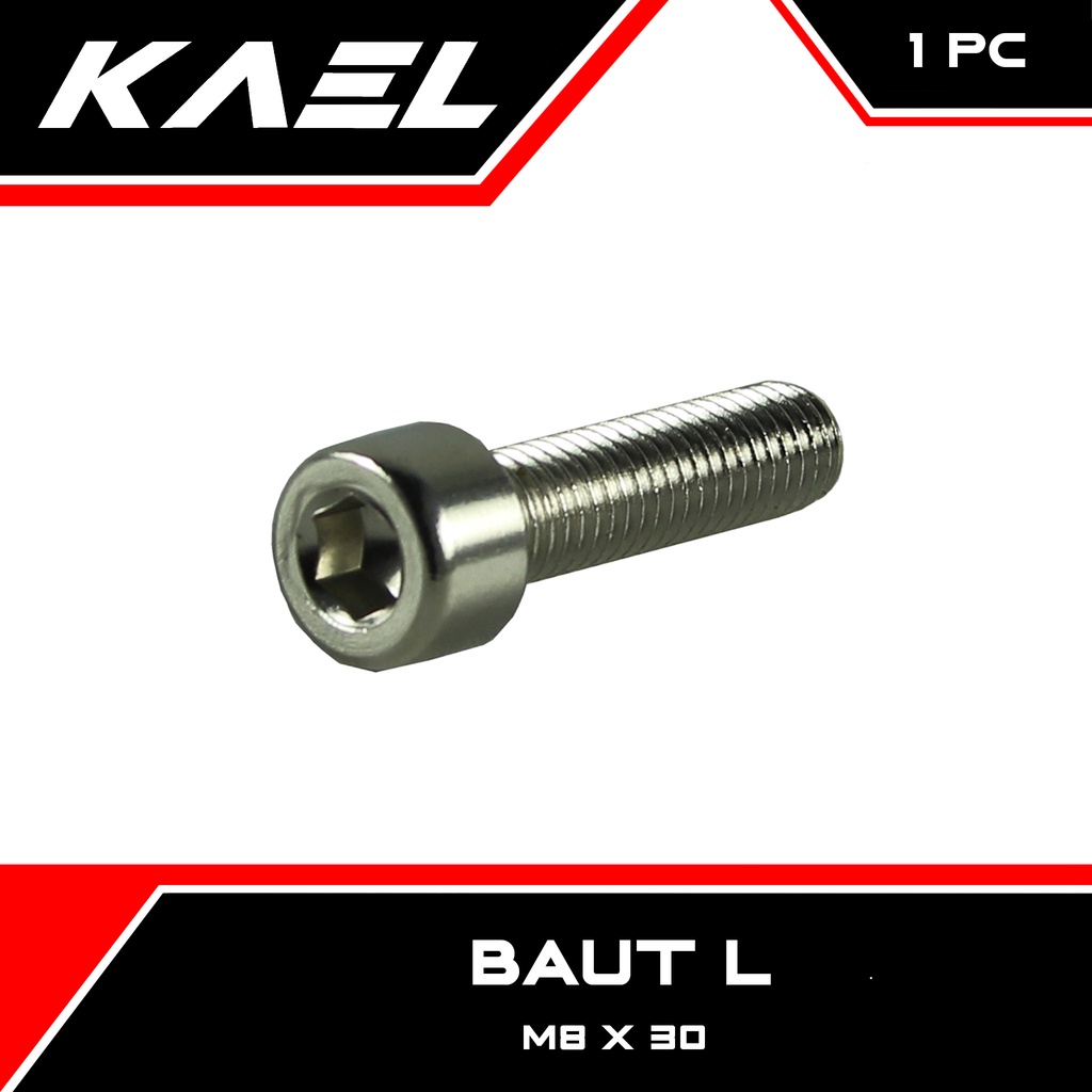 Baut L M8 X 30 Kunci 6 Pitch 1.25 L6 8x30 K6 Baut Bolt