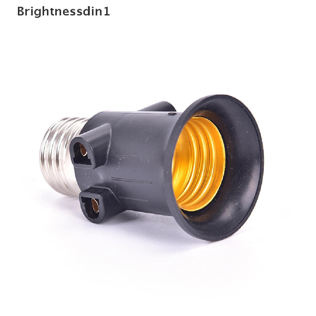 [Brightnessdin1] Pbt Adaptor Bohlam E27 Tahan Api Lamp Holder Base Socket Konversi Dengan Butik EU Plug