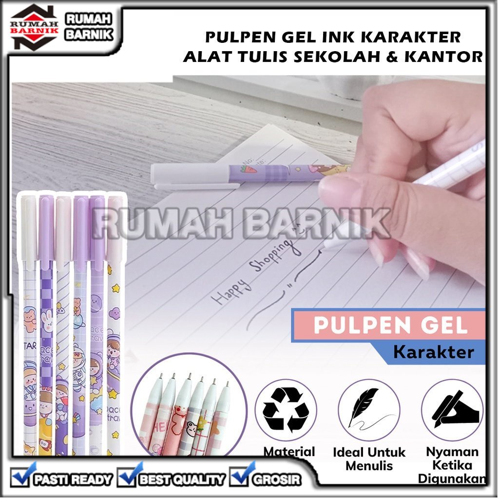 

[RB] PULPEN PENA BALLPOINT KARAKTER GEL 0.5MM ALAT TULIS SEKOLAH KANTOR PEN TINTA