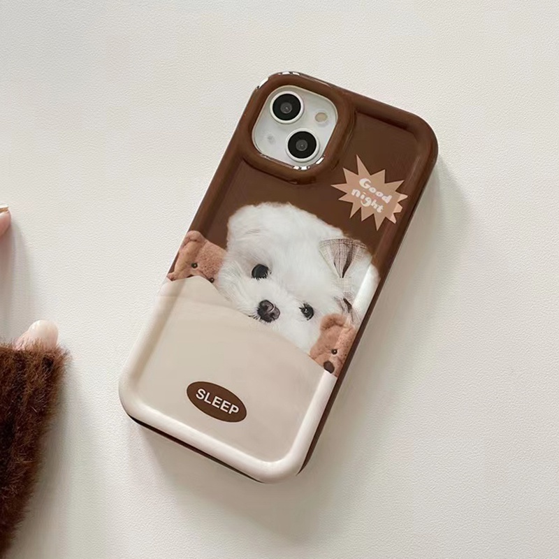 IPHONE Soft Phone Case Kompatibel Untuk Iphone14 13 11 12 Pro XS Max X XR 7 8 Plus Casing TPU Silikon Anjing Lucu Shockproof Cover