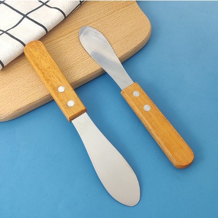 Butter Spreader Knife / Pisau Oles Roti Selai Mentega Gagang Kayu