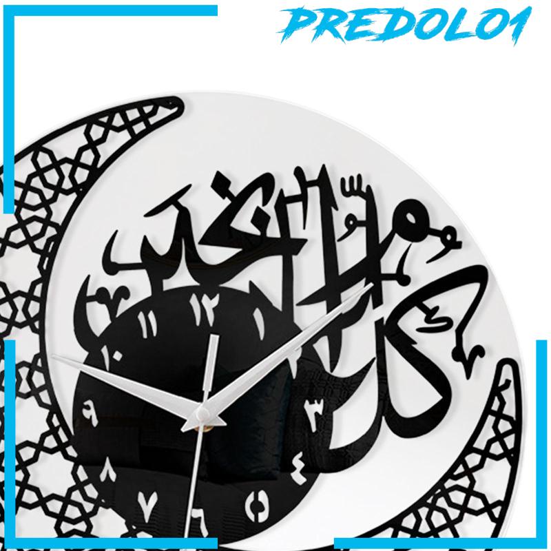 [Predolo1] Jam Dinding Bentuk Bulan Ramadhan Silent Hias Praktis Ringan