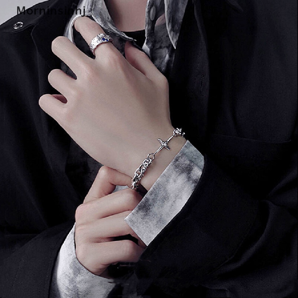 Mornin Fashion Punk Hip Hop Kuba Tebal Rantai Kalung Double Layer Splicing Chain Necklaces Charm Trend Vintage Pendant Necklace Jewelry id