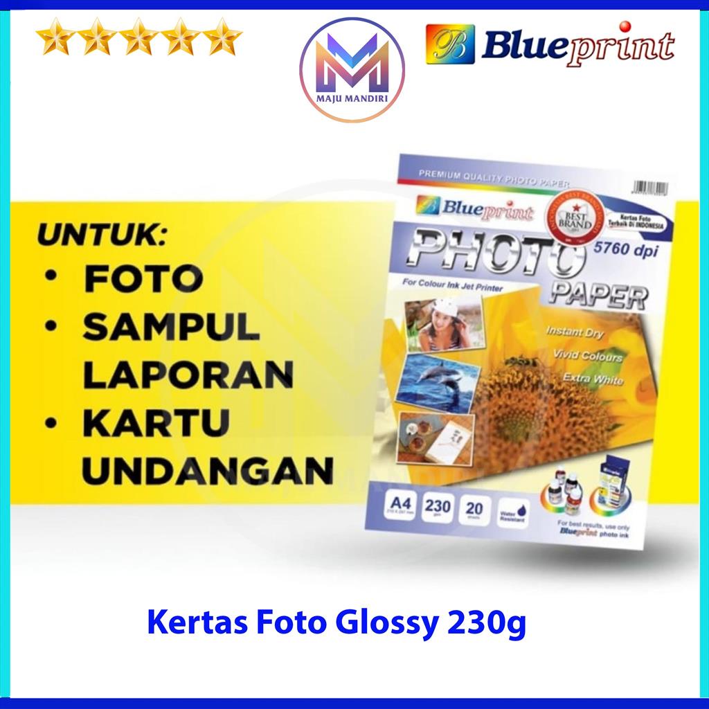 

Kertas Foto Blueprint A4 230 Gsm / Photo Paper Glossy