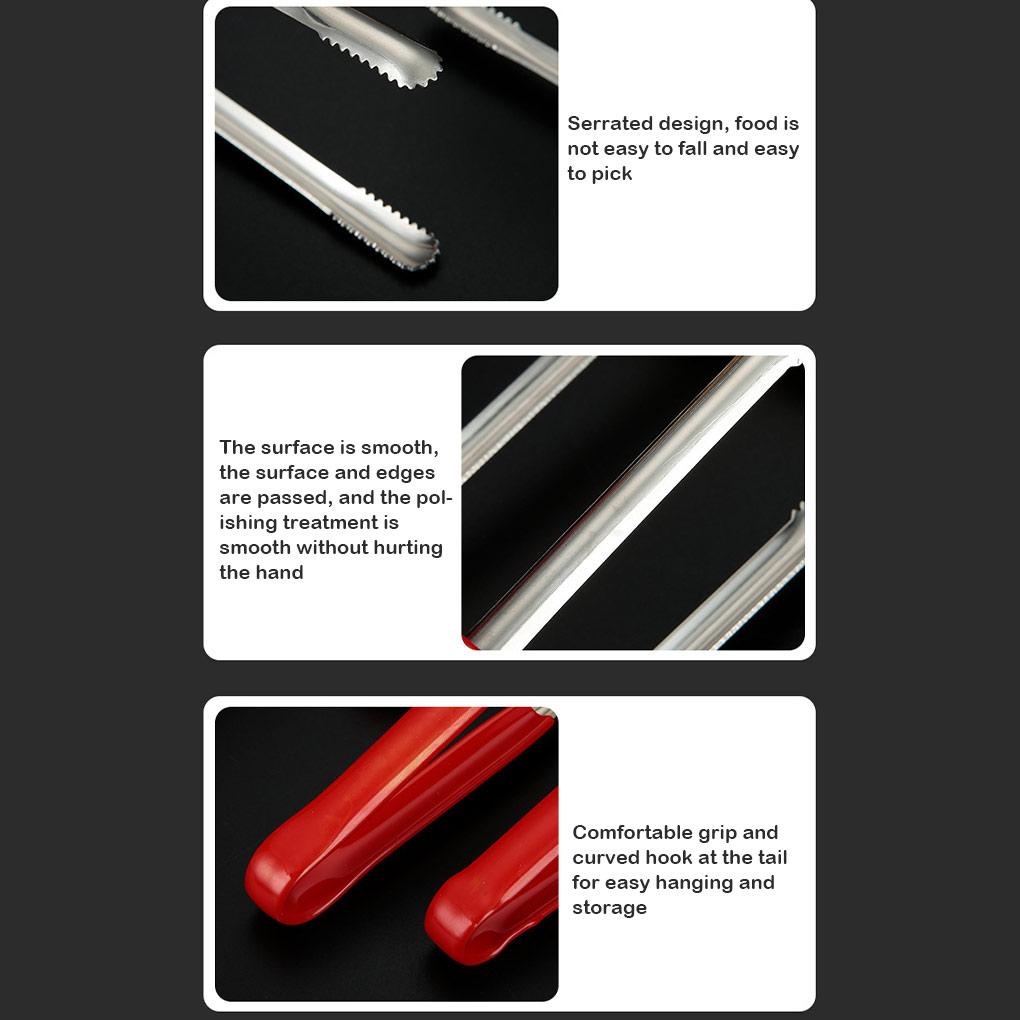 7/9 /12 /14 Inch Penjepit BBQ Panjang Stainless Steel Goreng Barbekyu Penjepit Salad Picking Alat Klip Makanan Untuk Rumah Hotel Piknik Camping