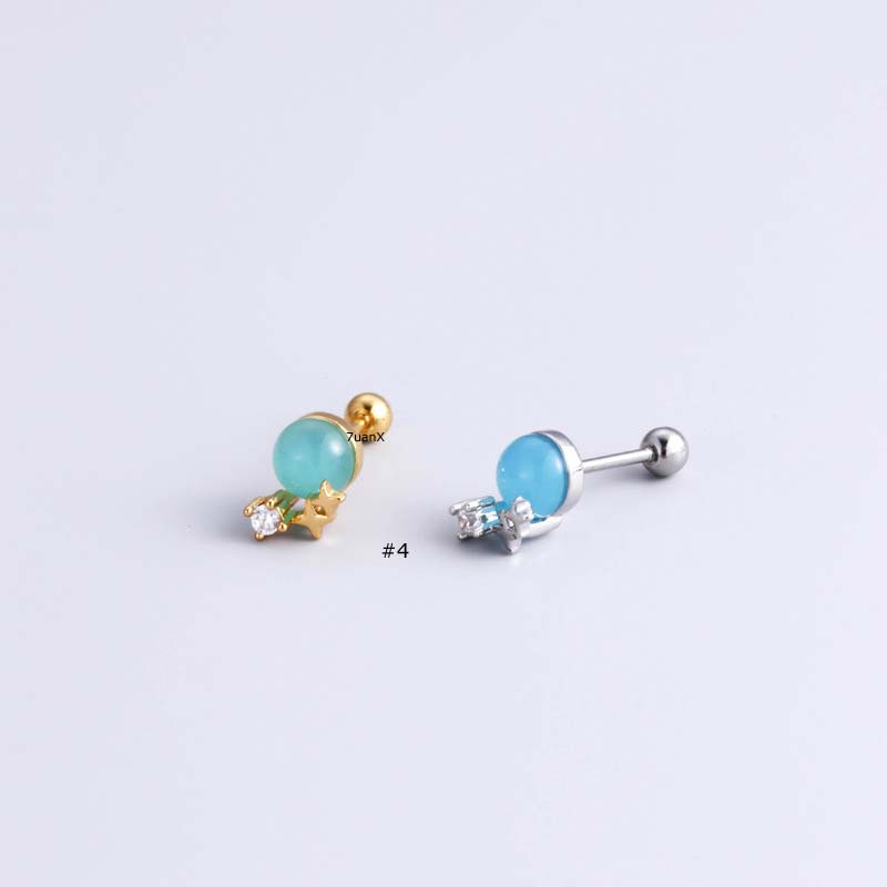 1biji2023baru Anting Tulang Rawan Stainless Steel Barbel Sekrup 20Gauge Helix Lobe Piercing Stud