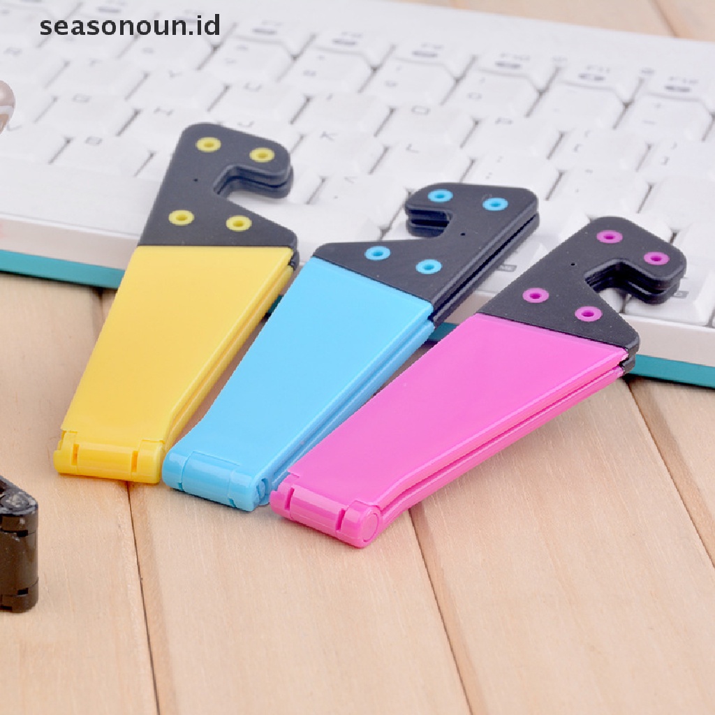 Seasonoun 1Pcs Universal Desktop Stand Portable Lipat model V Dudukan Ponsel Holder.