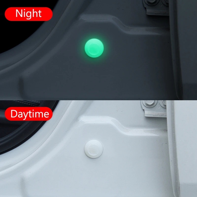 10pcs Bantalan Shockproof Silikon Luminous Untuk Perlengkapan Anti Tabrak Pintu Bagasi Mobil