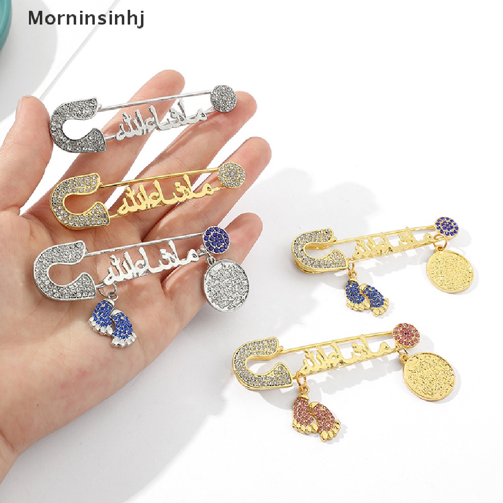 Mornin Muslim Islam Arab Empat Korah Sutra Fatima Turki Evil Eye Stainless Steel Bros Pin Gaya Religi Jimat Perhiasan id