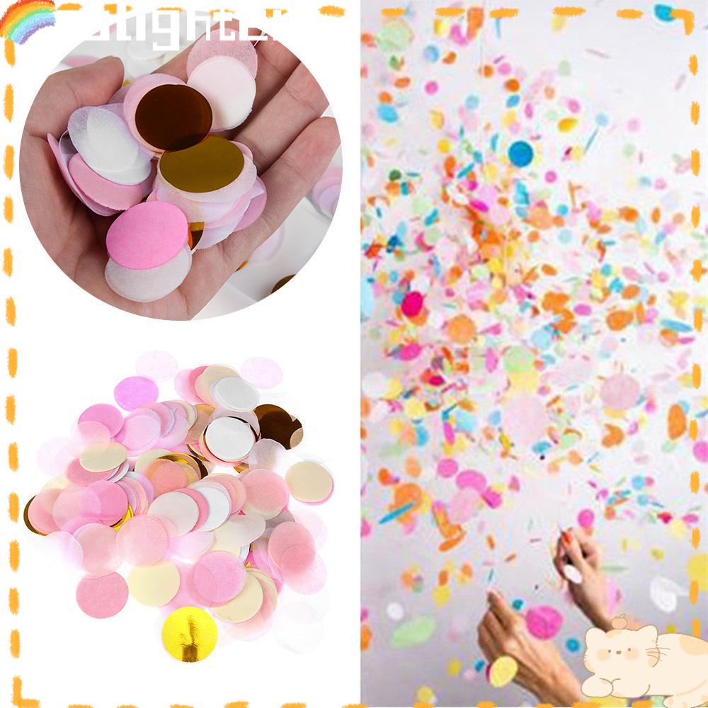 Solighter 10g/bag Confetti Kertas Tisu Dekorasi Rumah DIY Aksesoris Titik Pink Pernikahan Warna Campur Dekorasi Pesta