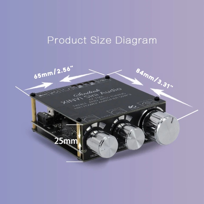 Zzz Amplifier Bluetooth-Kompatibel 2CH Cocok Untuk Speaker Pasif 4-8Ω 10-200W HiFi Power Amplifier Board Dengan3 5mm P