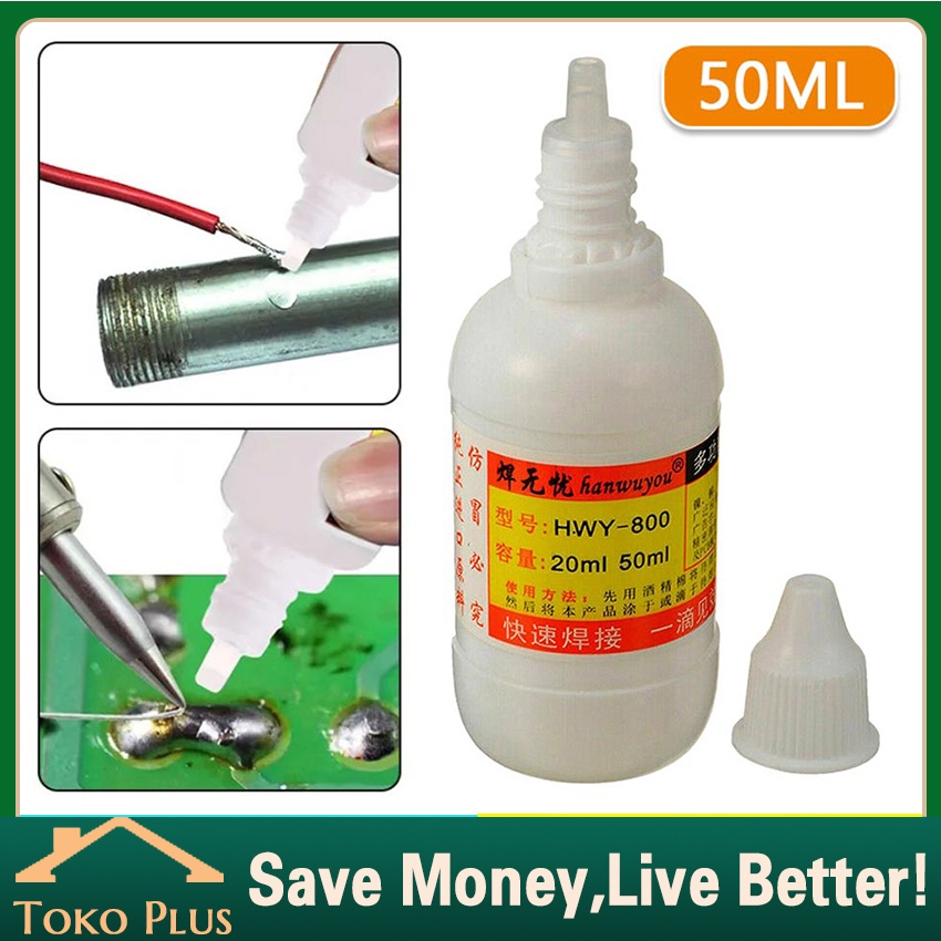 50ml Flux Cair Solder Bahan Stainless Steel Flux Fluk Songka Cairan Pasta Cair Siongka Untuk Keperlu