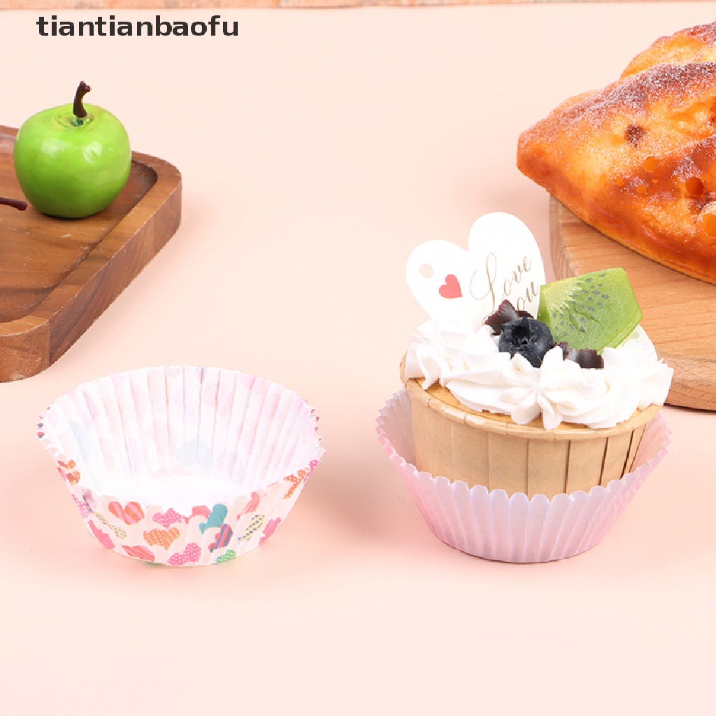 [tiantianbaofu] 100 Pcs Cupcake Liner Kue Muffin Baking Cetakan Dekorasi Pesta Ulang Tahun Butik