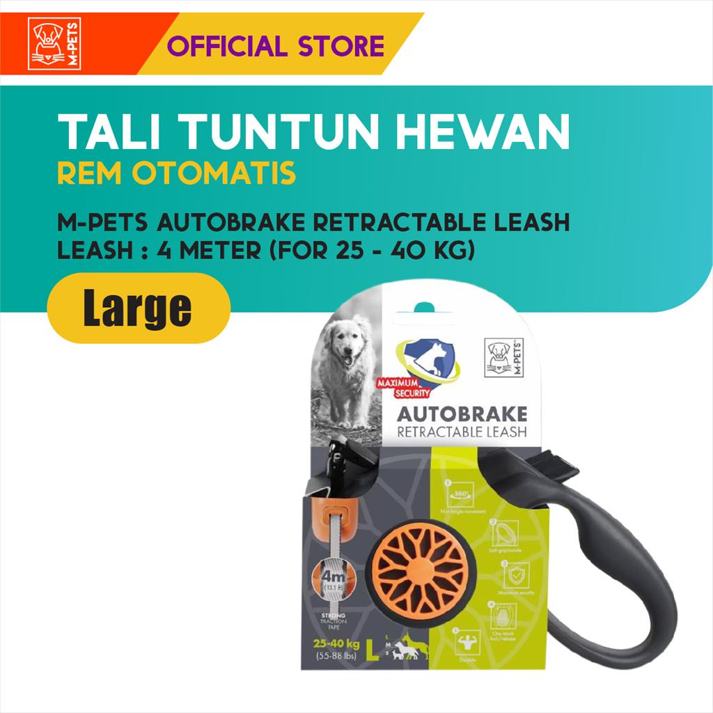 M-Pets Autobrake Retractable Leash Large / Tali Tuntun Anjing Kucing