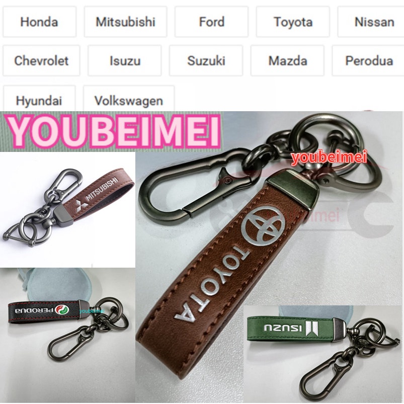 1pcs/[ready Stock] Gantungan Kunci Kulit ISUZU Keychain ISUZU TOYOTA NISSAN HONDA MITSUBISHI Keychain Gantungan Kunci Mobil