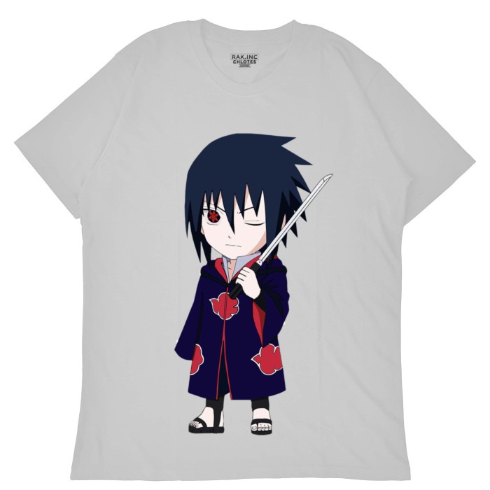 Baju Hitam Pria Kaos Anime Chibi Sasuke Uchiha Itachi / Tshirt Distro